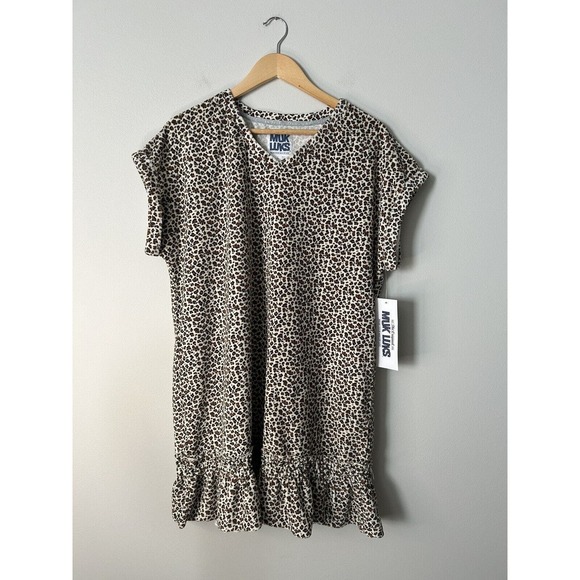 MUK LUKS Women's Vintage Terry Lounge Sleep Dress Animal Cheetah Print SZ L - Picture 2 of 7